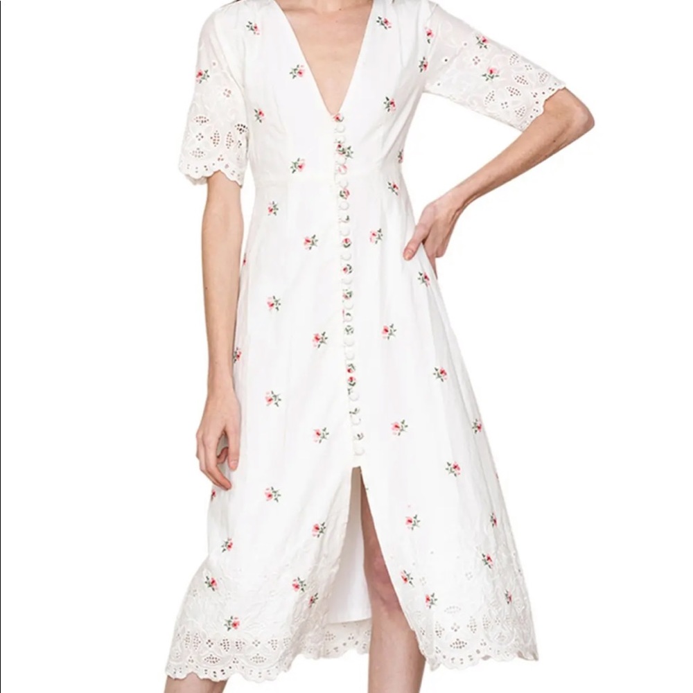 Yumi Kim Provence Floral Embroidered Midi Dress